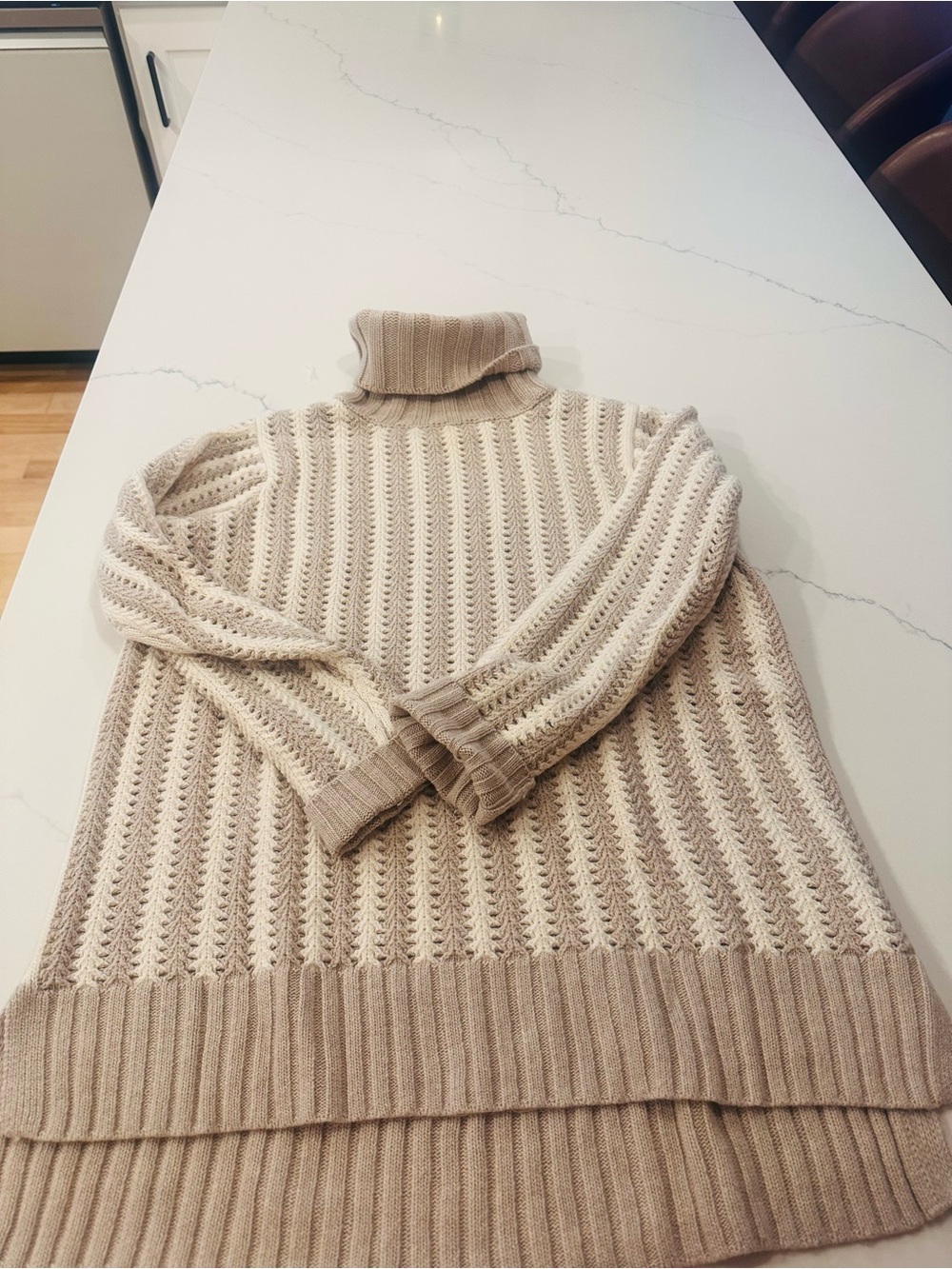 Tuckernuck Cream Cable-Textured Turtleneck Sweater